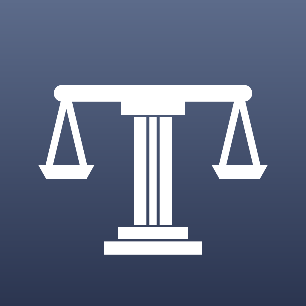 The Atticus icon: a balance scale on a slate tile